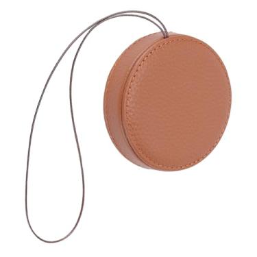 Imagem de Jiawu Tampa de Lente de Couro PU Vintage Adequada para Câmera Instantânea Mini41 Com Alça Anti Perda Capa de Lente para Amantes retrô (Marrom)