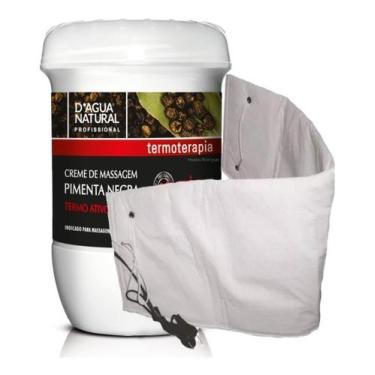 Imagem de Creme Pimenta Negra + Cinta Térmica Elétrica - D'agua Natural , 110V
