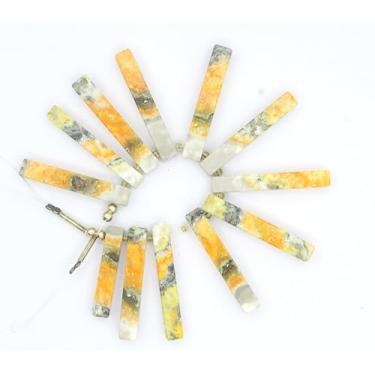 Imagem de 12 pedras preciosas naturais de abelha lisa – contas cubóides de 22 mm para fazer joias, colares, pulseiras e brincos DIY