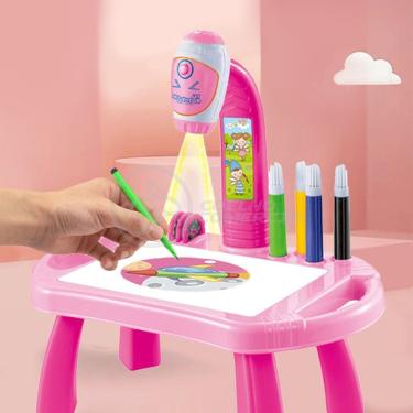 Imagem de Projetor Para Desenho Infantil Mesa Pintura Robo Rosa