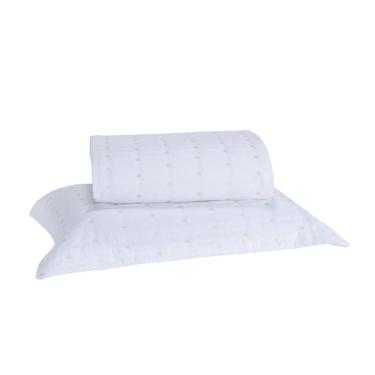 Imagem de Kit Cobre Leito Solteiro 2 Peças Bordado Urbany Hipercal 400 Fios 100% Poliéster - Branco
