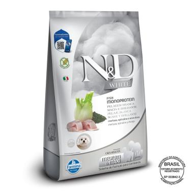 Imagem de Ração Nd White Cães Adultos Medium/max Merluza 7kg