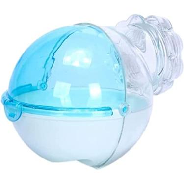 Imagem de WNZQK Hamster Areia Banheiro Esconderijo Porquinho da Índia Acessórios Gaiola de Hamster Recipiente de Banho de Areia Pequeno Animal de Estimação Casa de Banho Hamster Villa Transparente Externo (Azul