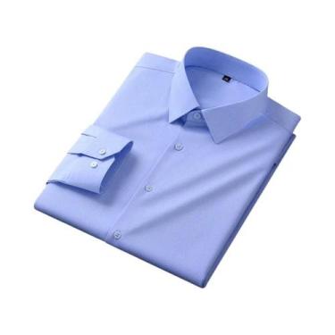 Imagem de Camisas Masculinas Slim Fit De Manga Longa Em Modal, Respiráveis, Anti