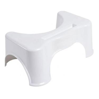 Imagem de Banco Cócoras Antiderrapante para Banheiro Suporte Celular, Alívio Prisão de Ventre, Ergonômico para Adultos e Idosos(Branco)