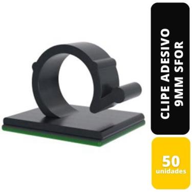 Imagem de Kit c/50 clipe adesivo 9mm preto sfor - SFORPLAST