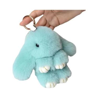 Imagem de Chaveiro De Pompon De Pelúcia De Coelho Fofo De 15cm Para Decoração De