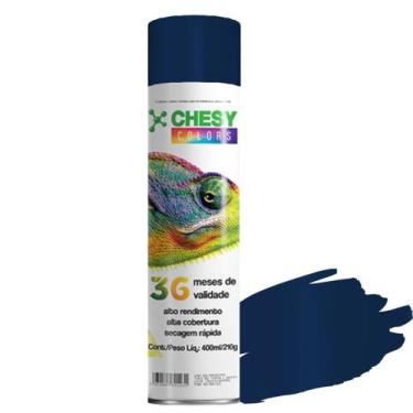 Imagem de Tinta spray chesy uso geral azul escuro 210g 400ml chesiquimica
