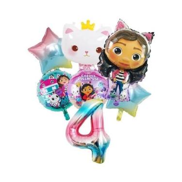 Imagem de Conjunto De Balões Gabby Dollhouse Para Meninas Decoração De Festa De 
