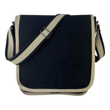 Imagem de Bolsa Carteiro Pasta Transversal Em Lona Resistente Estudante Trabalho