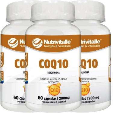 Imagem de Kit 03 coq10 200mg 60caps nutrivitalle
