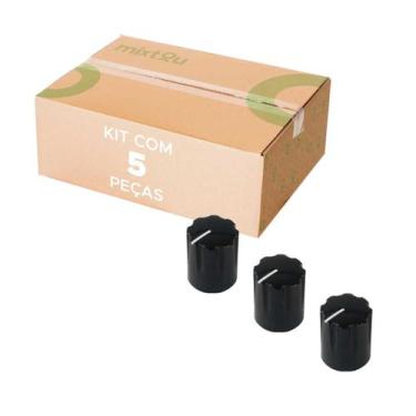 Imagem de 5x Knob Redondo Para Pedal Com Parafuso Akn1900 Preto - PIX, 1