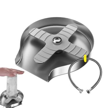 Imagem de Lavadora de garrafas para pia, lavadora de copos para pia | Lavagem rápida do copo com enxágue | Enxaguador de vidro multifuncional para pia de cozinha, arruela de copo de aço inoxidável para pia