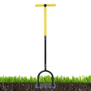 Imagem de Aerador de Relva,Ferramenta De Aeração Com Espigões Para Relva | Escarificador Com Cabo Em T Ergonômico E Plataforma Larga Para Jardinagem E Agricultura