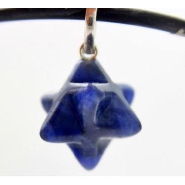 Imagem de Colar Merkaba Pedra Sodalita Azul Extra Pino Prata 950