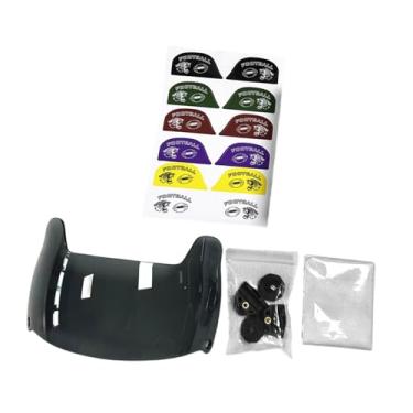 Imagem de kowaku Visor de futebol americano Visor de capacete de rugby fácil de instalar Proteger seus olhos portáteis para capacetes de futebol juvenil máscara de, Preto