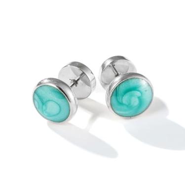 Imagem de Brincos de titânio geométricos de parafuso hipoalergênicos para orelhas sensíveis, Titânio