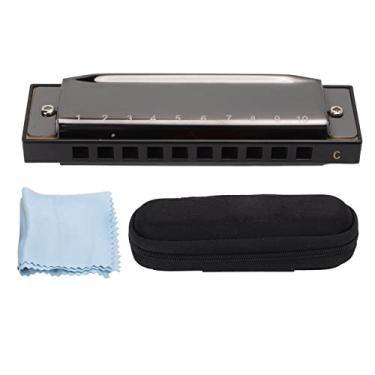 Imagem de Harmônica C Key 10 Buracos Escala Diatônica Órgão Musical Instrumento Musical para Iniciantes (Preta)