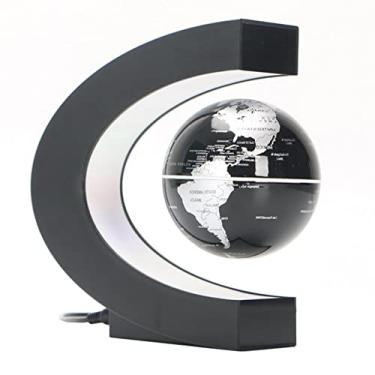 Imagem de Globo Flutuante de Levitação Magnética em Forma C Maglev Rotativo Mapa Mundi com Luzes LED para Ensino Decoração Mesa Es