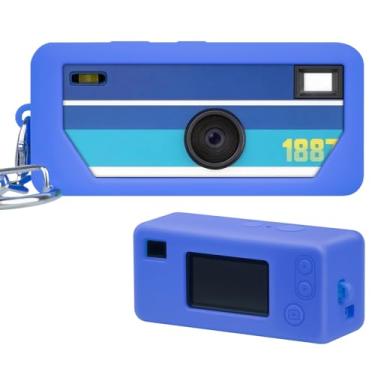 Imagem de Capa de silicone para câmera digital Kodak CHARMERA chaveiro (caixa blindada/caixa única), recortes precisos e proteção contra arranhões - câmera não incluída (azul)
