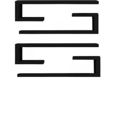 Imagem de Kit de Nichos Minimalista Sala Escritório Prateleira Decorativa Parede(2,60x20x20 Mdf Preto)