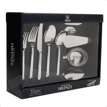 Imagem de Faqueiro Firenze 35 Peças Aço Inox Jogo Talheres Prateado