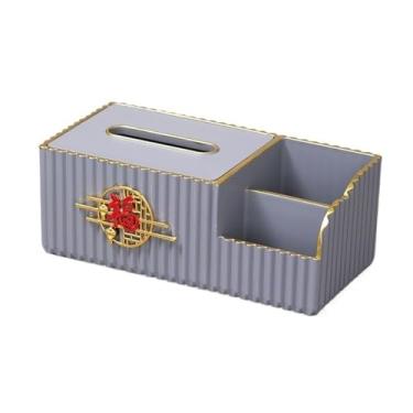 Imagem de x3anggyt5 Capa de caixa de lenços retangular organizador multifuncional de controle remoto caixa de lenços de mesa chinesa dispensador de lenços faciais para casa sala de estar suporte de caixa de