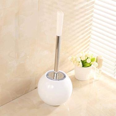 Imagem de Escova de vaso sanitário com suporte limpador de tigela de aço inoxidável, perfeita para limpar e esfregar pisos e acessórios de banheiro (cor: D) (E)