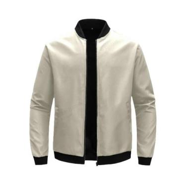 Imagem de Jaqueta Curta Casual De Negócios Masculina Em Cor Sólida Primavera Out