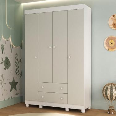 Imagem de Guarda-roupa Infantil 122cm 4 Portas e 2 Gavetas Allegra Multimóveis MP4443