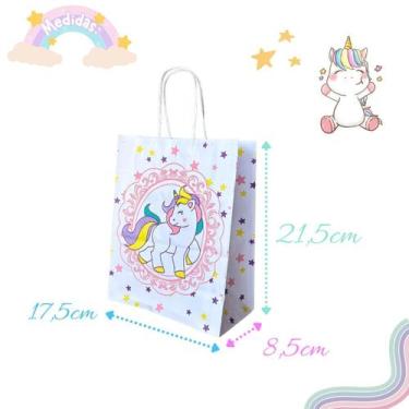 Imagem de Sacola De Papel Kraft Presente Estampadas 17,5X8,5X21,5Cm - Db