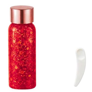 Imagem de Gel Glitter Infantil para Corpo e Cabelo, Pintura Facial em Gel, Maquiagem Brilhante para Festas e Carnaval (Vermelho Claro)