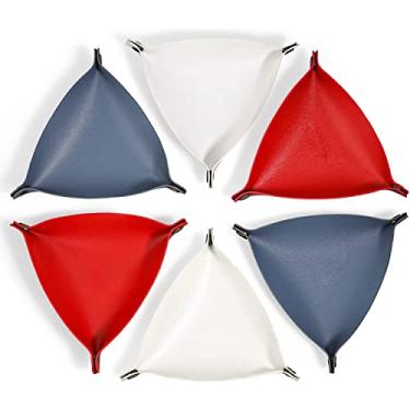 Imagem de Bandeja de Valet Couro Bandejas Apoio Organizador Armazenamento Multipropósito Mesa Plegável e Portátil 6 Unidades