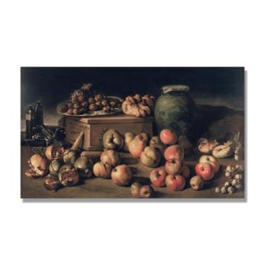 Imagem de NHLDZYH Vintage Fruta Ainda Natureza Tela Retro Frutas Motivo Estilo Country Decoração de Parede para Cozinha e Sala de Jantar. C54. 30 x 51 cm. Apenas Tela