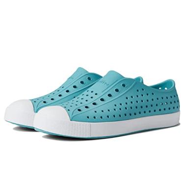 Imagem de Native Shoes Tênis infantil Jefferson para crianças pequenas e grandes, oferece construção em EVA leve e respirável, estilo slip-on berta azul/branco 11 criança pequena M, Berta azul/concha branca