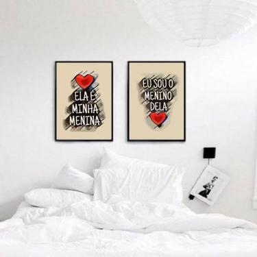 Imagem de Kit 02 Quadros Decorativos Ela É Minha Menina