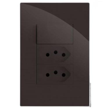 Imagem de Kit Interruptor Simples + Tomada Dupla 20A 4X2 Brg11352-2Ch