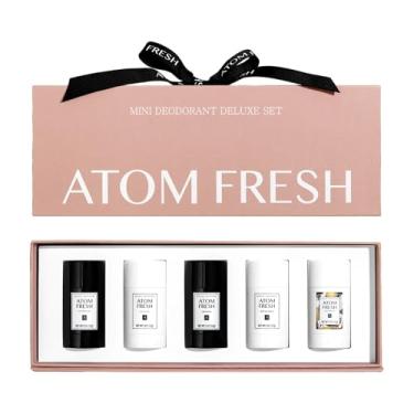 Imagem de Atom Fresh Mini desodorante tamanho viagem para mulheres – pacote com 5, sem alumínio e bicarbonato de sódio, proteção contra odores 72 horas com aminoácidos