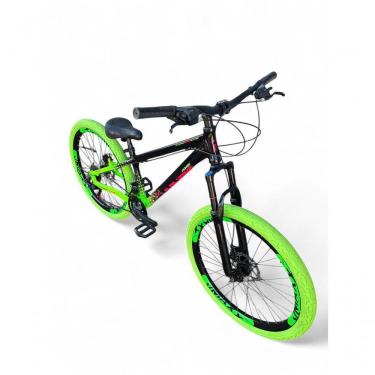 Imagem de Bicicleta Aro 26 Vikingx Tuff X44 Freeride Câmbios Shimano 21v Freio A Disco Aros Vmaxx Pneu Flame - Preto-verde