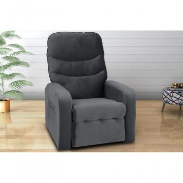 Imagem de Poltrona Reclinável Punto 1 Lugar Veludo Cinza Matrix