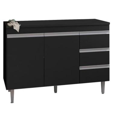 Imagem de Balcao Para Pia 116 Cm 2 Portas Andreia Preto Reajl Preto - REALJ MOVE