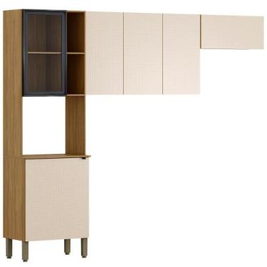 Imagem de Cozinha 3 Pecas 251 cm MDF Vert Plus KTP - Kits Paraná, Freijo Soft AB