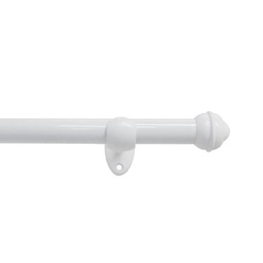 Imagem de Kit Varão Bella Arte Pratiko Basic 19mmx1,50m com 2 Suportes em Madeira Branco