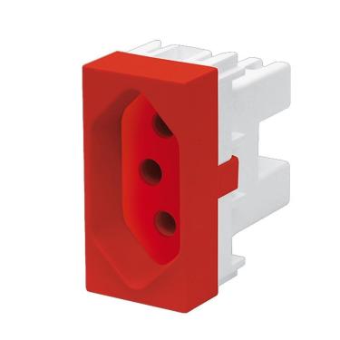 Imagem de Módulo Tomada 2p+t 20a 250 Volts Habitat Vermelha - 2323 - Fame Tomada Padrao 2p+t 20a 250v Vermelha Fam