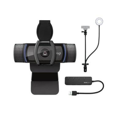 Imagem de Webcam Logitech C920S Pro HD com suporte para webcam, anel de luz