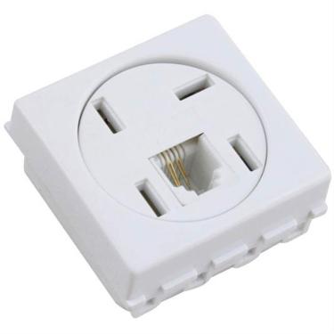 Imagem de Tomada Para Telefone 4p Telebrás+rj11 Modelo Americano Lux2-liz 57115-050 Tramontina Tom.tel 4p+