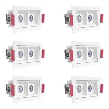 Imagem de Kit 6 Spot Embutir Mini Duplo Led Downlight Recuado Bet57 - Acende A L