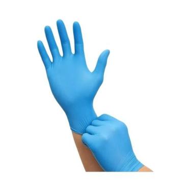 Imagem de Luvas Descartáveis De Nitrilo Azuis Sem Pó E Sem Látex Para Limpeza, B