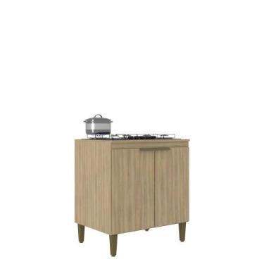 Imagem de Balcão De Cozinha Para Cooktop Iara com 2 Portas Pés em Polipropileno 