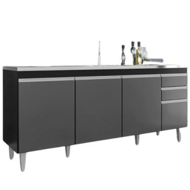 Imagem de Balcao Pia 4P 2G 180c BP Agatha Eratto Moveis - Milani Store, Preto Gr